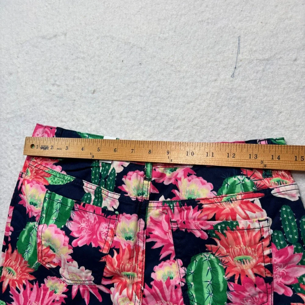 The Childrens Place Girls Size‎ 14 Cactus Floral Shorts Navy Pink Cotton #617